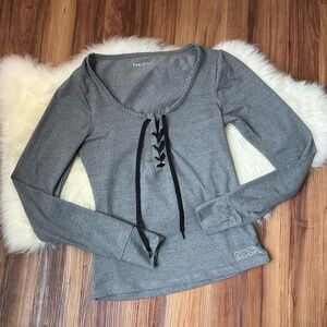 Bebe Sport Grey Long Sleeve Athletic Shirt • Size S